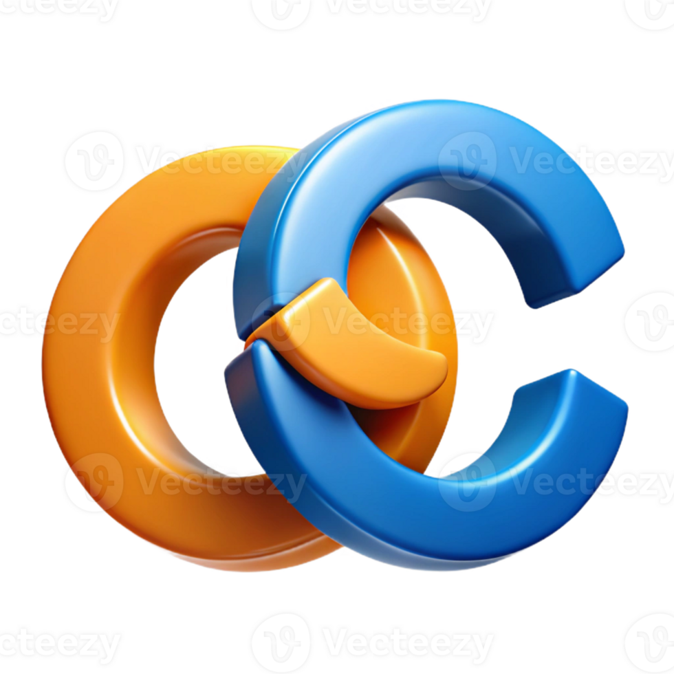 signature mid-century Interlocking O and C. Clean lines, flat color Scalable Design. fine detail png