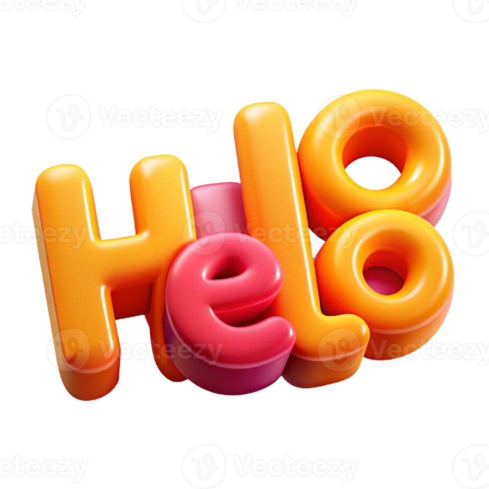 pristine modern Bold, sans-serif HELLO with clean lines and flat color. Scalable design Scalable Design. museum quality png