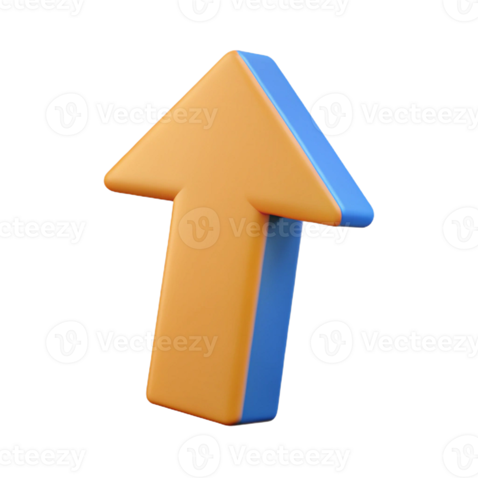 iconic surreal Sharp-edged arrow pointing upwards. Minimal, scalable, flat color Scalable Design. perfect clarity png