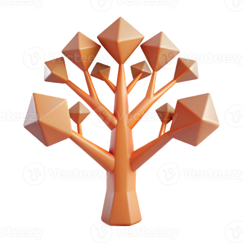 fascinating dramatic coastal Abstract tree with geometric branches. Clean lines, flat color, symmetrical Scalable Design. refined png