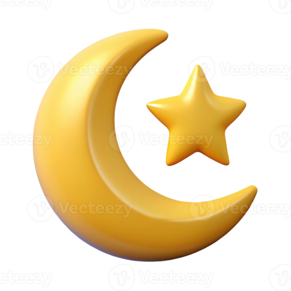dazzling melancholic gothic Crescent moon shape with a single star. Crisp edges, flat color, scalable Design. expertly shot png