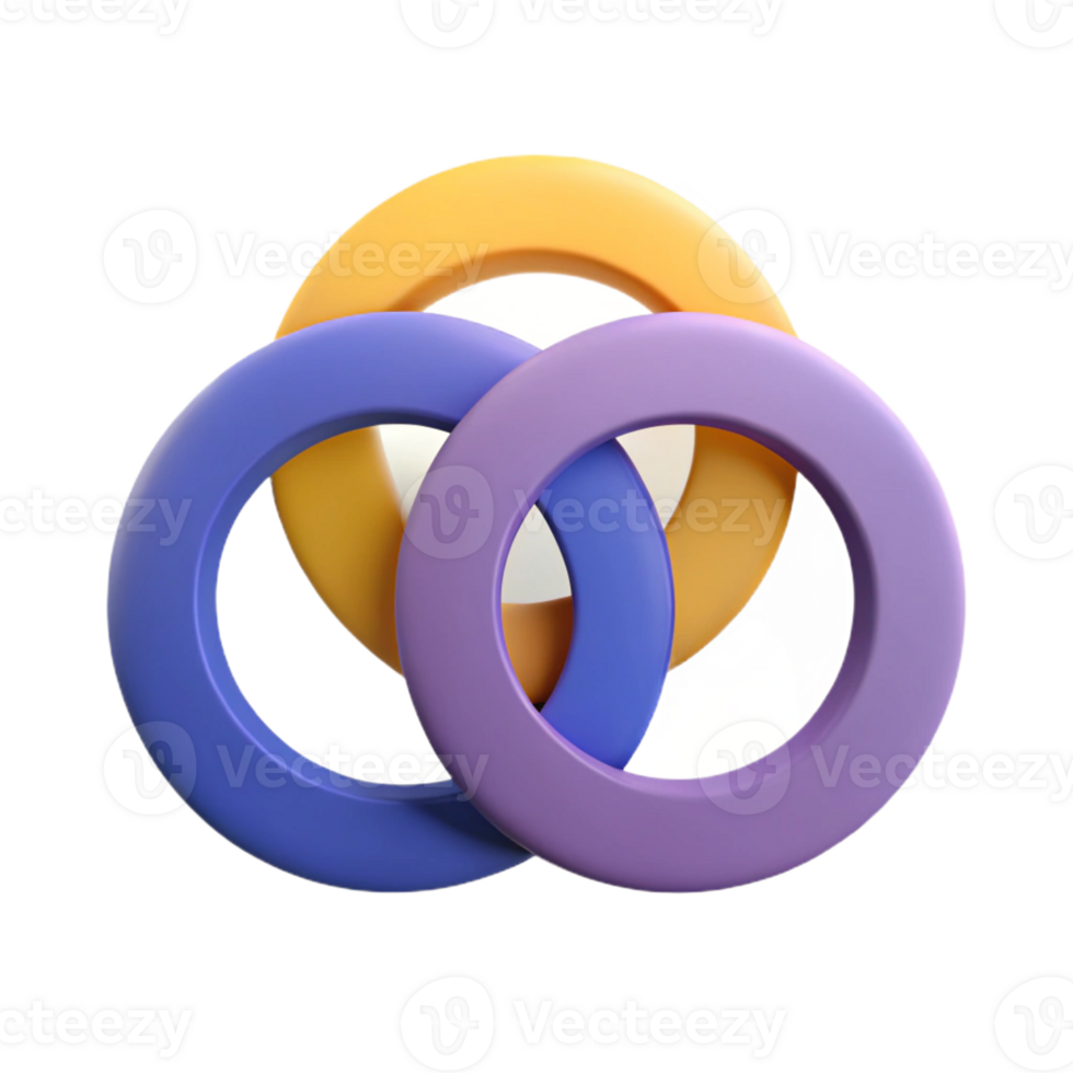 elegant distinguished Three overlapping circles. Flat color, minimal design, scalable Design. png