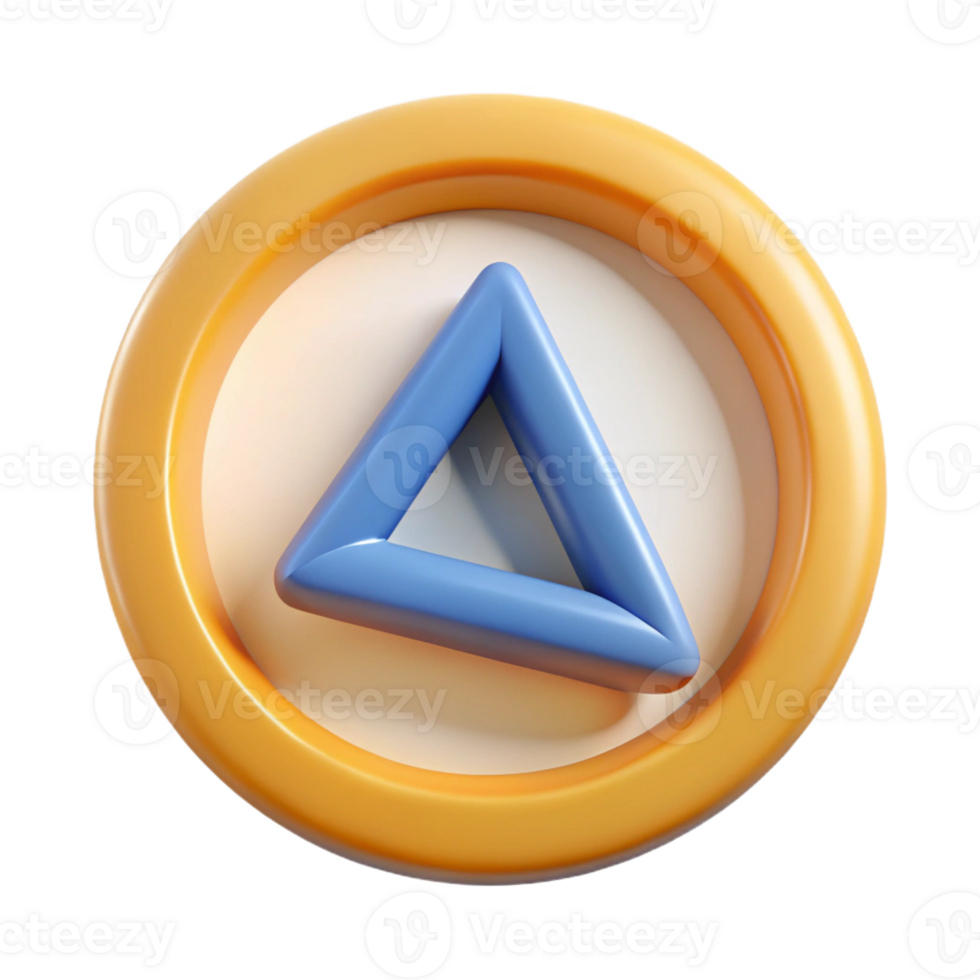 hypnotic tranquil elegant Triangle inside a circle. Single-weight stroke, flat color, scalable Design. 8K png