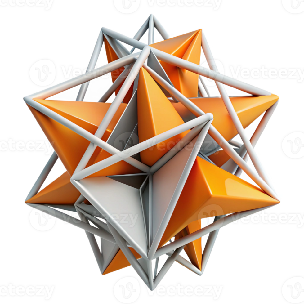 whimsical hypnotic Abstract composition of interconnected lines and sharp angles. Clean lines, flat color Scalable Design. flawless png