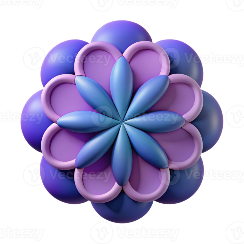 extraordinary reflective tropical Symmetrical design of overlapping circles creating a flower. Flat color, clean lines Scalable Design. high resolution png