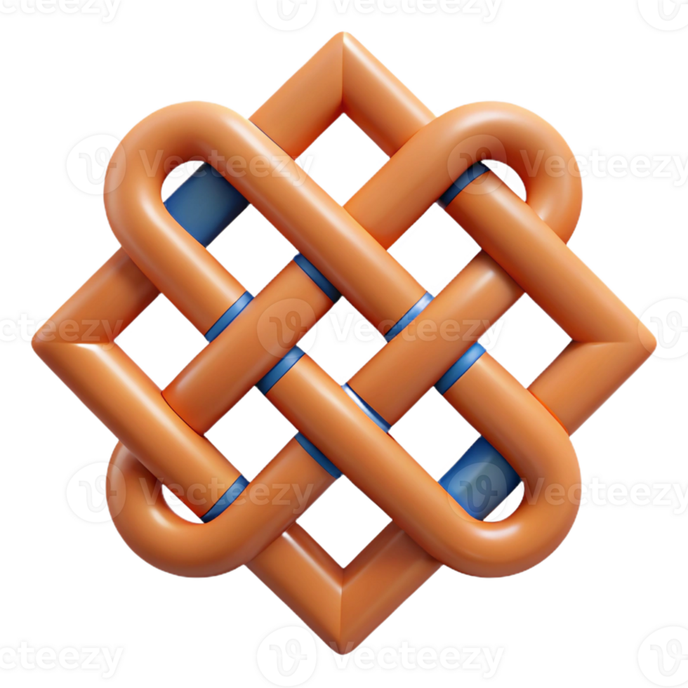 whimsical immaculate Symmetrical, geometric pattern of interlocking squares. Clean lines, flat color. FORMAT original png