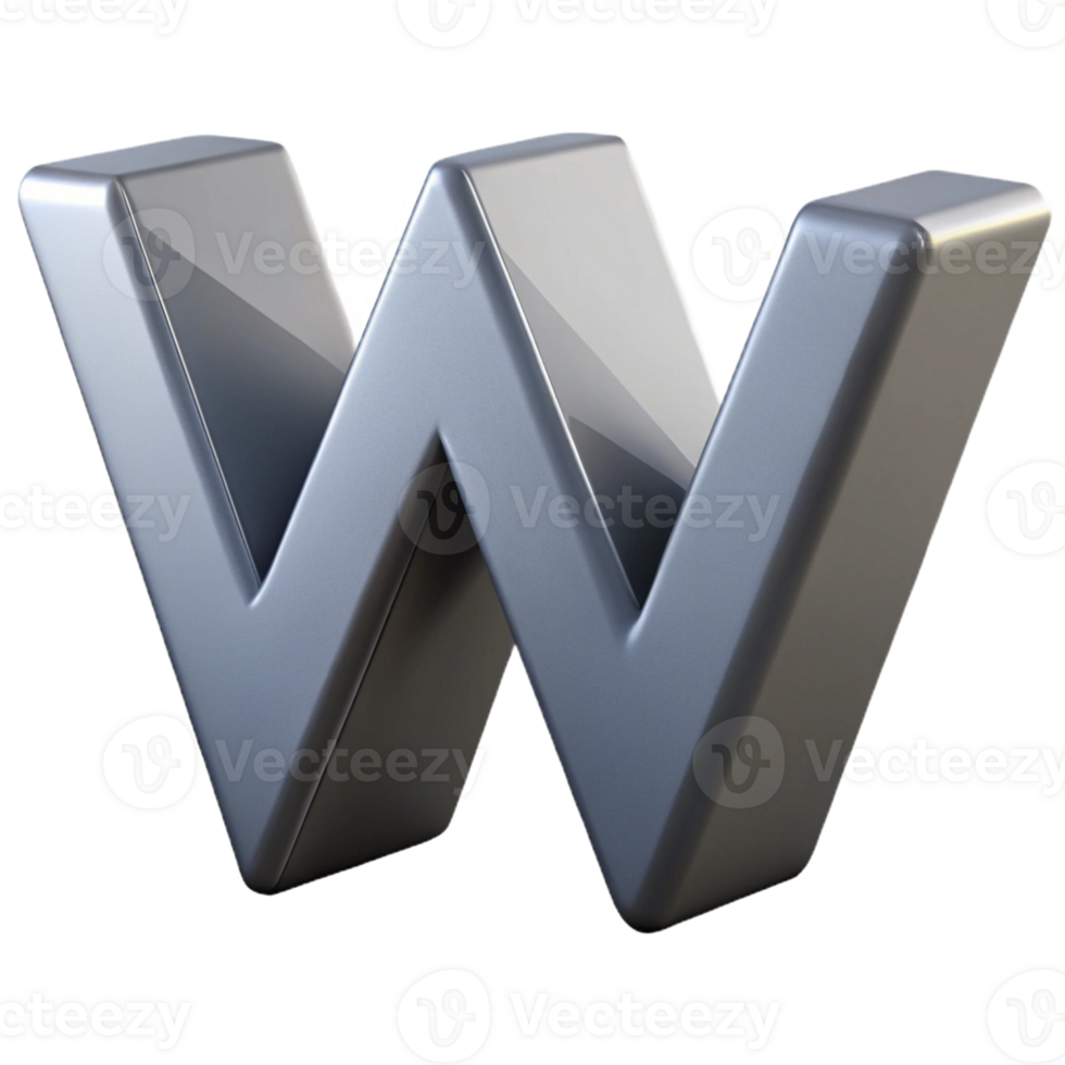 acclaimed classic Minimal, geometric W with crisp edges and flat gray color. scalable Design. authentic png