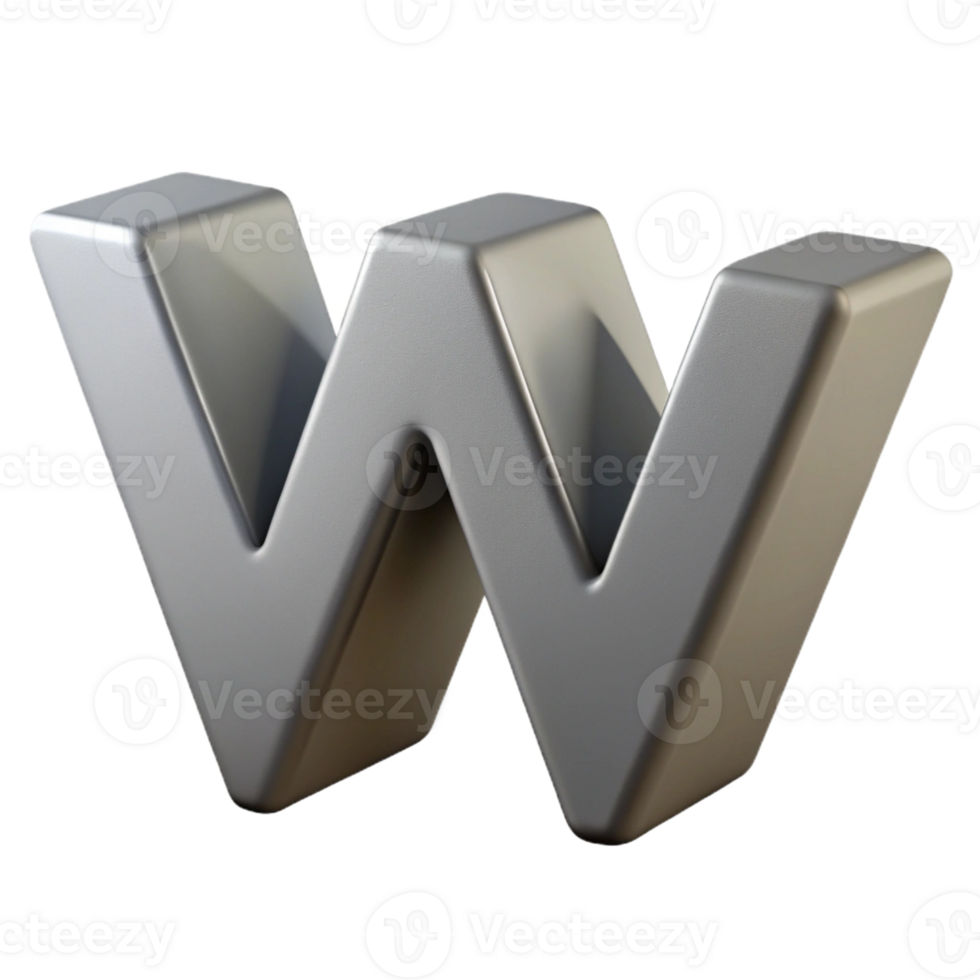 bold radiant Minimal, geometric W with crisp edges and flat gray color. scalable Design. expertly shot png