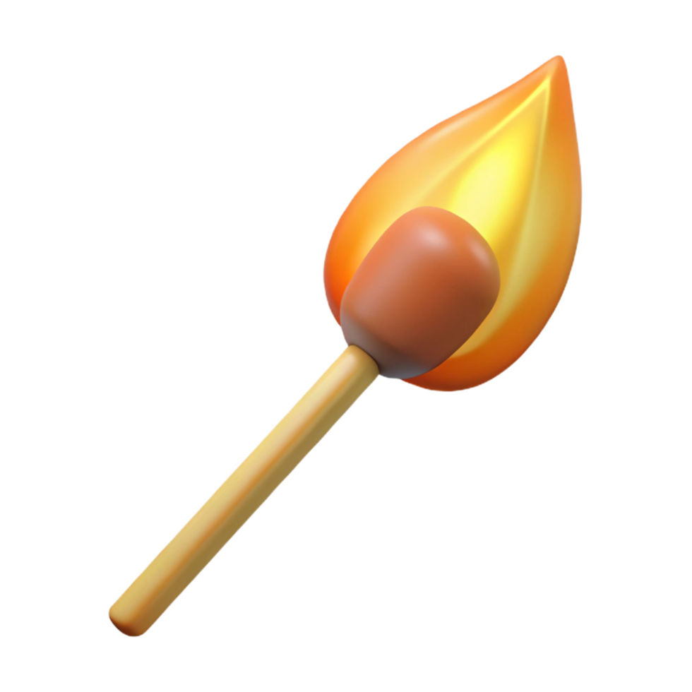 dreamy wonderful Professional render, concept art style, single matchstick, unburnt Isolated cutout with Transparent Background authentic png