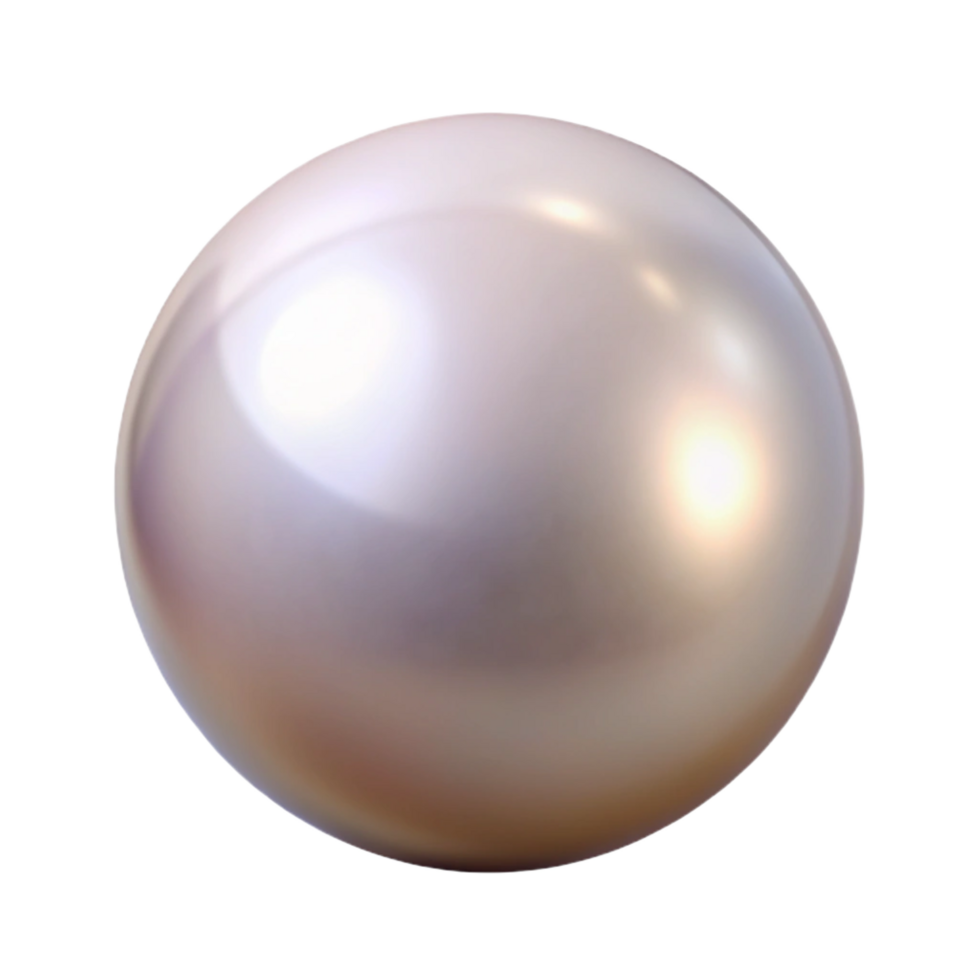 acclaimed mid-century Concept art style, isolated cutout of a single, smooth, round pearl with Transparent Background sharp png
