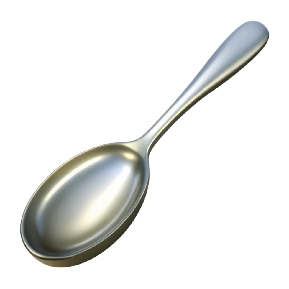beautiful artistic Professional render, isolated cutout, single silver spoon, ultra-detailed, photorealistic with Transparent Background professional png