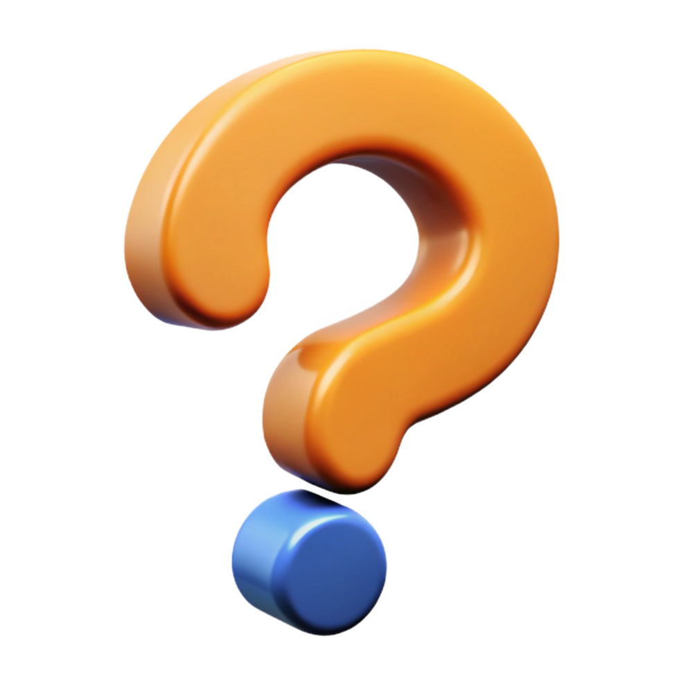 distinguished geometric A single, stylized question mark, bold and intriguing with Transparent Background masterfully captured png