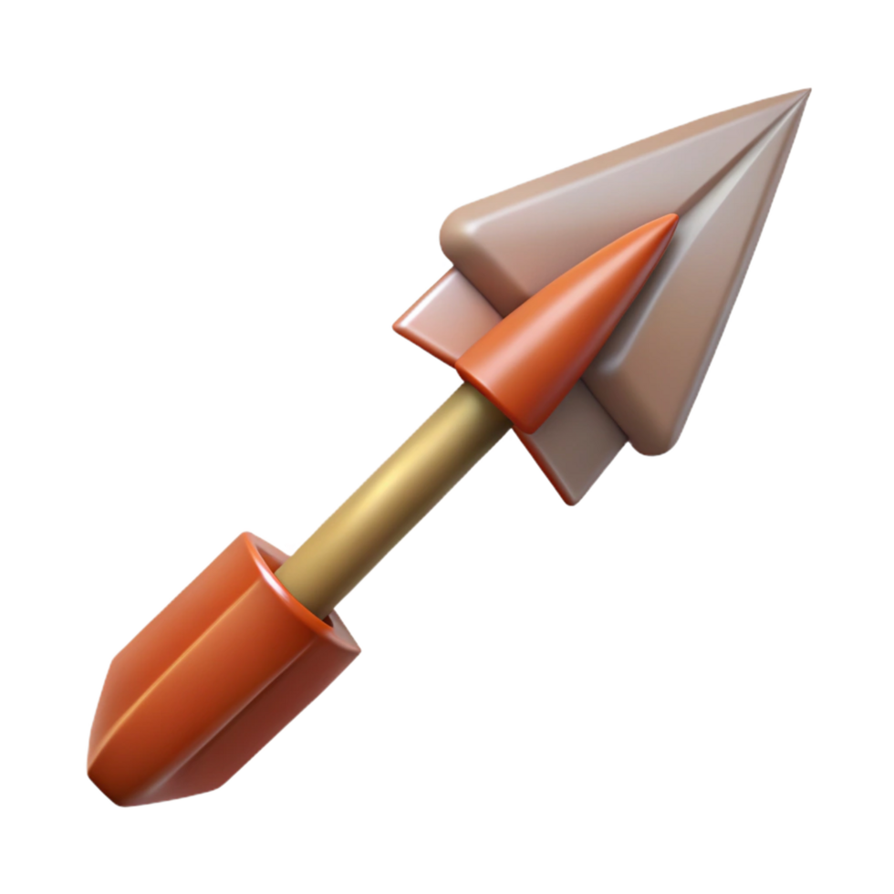 dramatic beautiful Concept art style isolated cutout of a tribal arrow with fletching and a sharpened stone point with Transparent Background professional png
