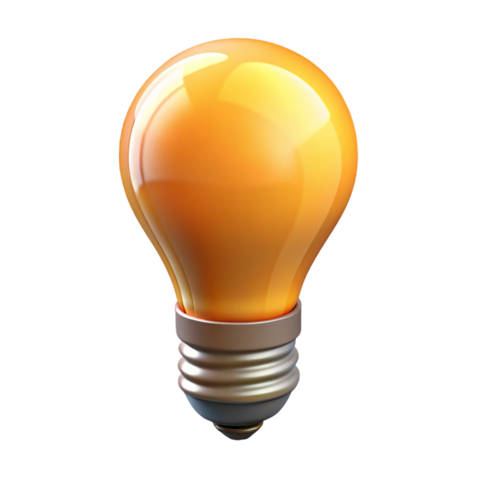 alluring iconic Hyper-specific professional render of a single lightbulb, incandescent Isolated cutout with Transparent Background png