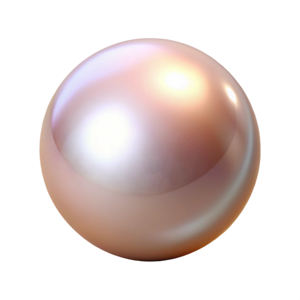 dreamy striking Concept art style, isolated cutout of a single, smooth, round pearl with Transparent Background refined png