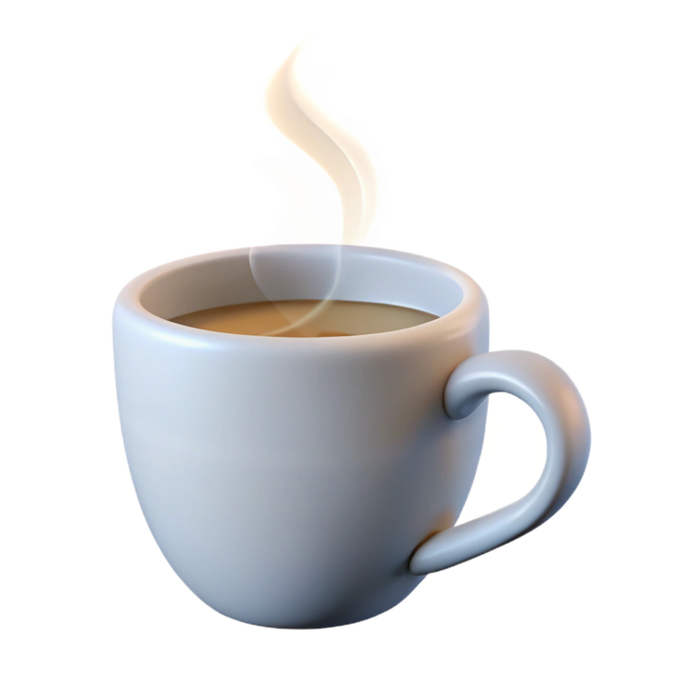 alluring melancholic victorian Coffee mug, white, steam rising, with Transparent Background top-tier png