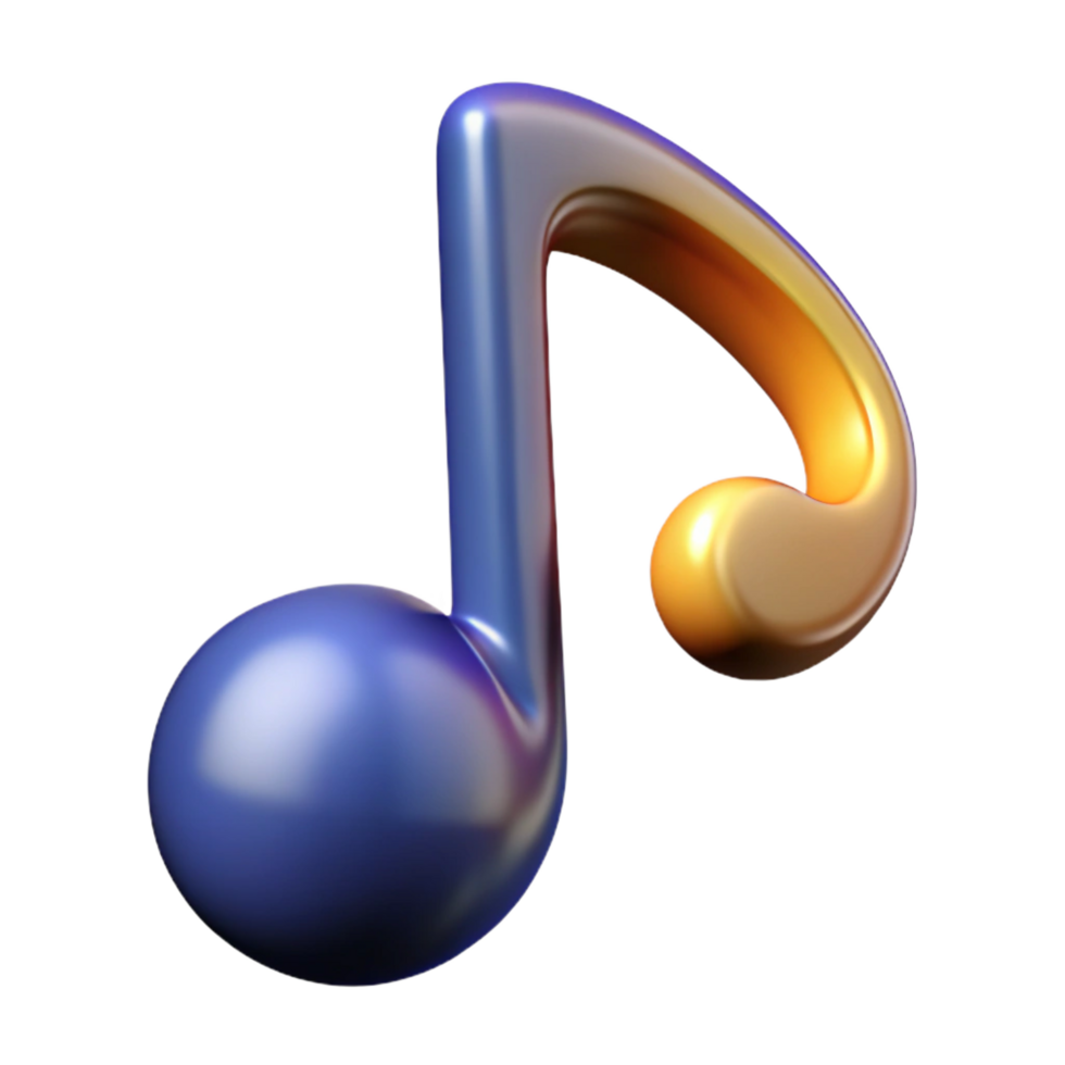 breathtaking bold impressionist Concept art style, isolated cutout of a single, stylized, abstract, musical note, professional render, ultra-detailed with Transparent Background 8K png