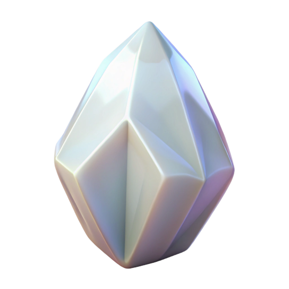 enchanting nordic Concept art style, isolated cutout of a single, smooth, white quartz crystal with Transparent Background flawless png