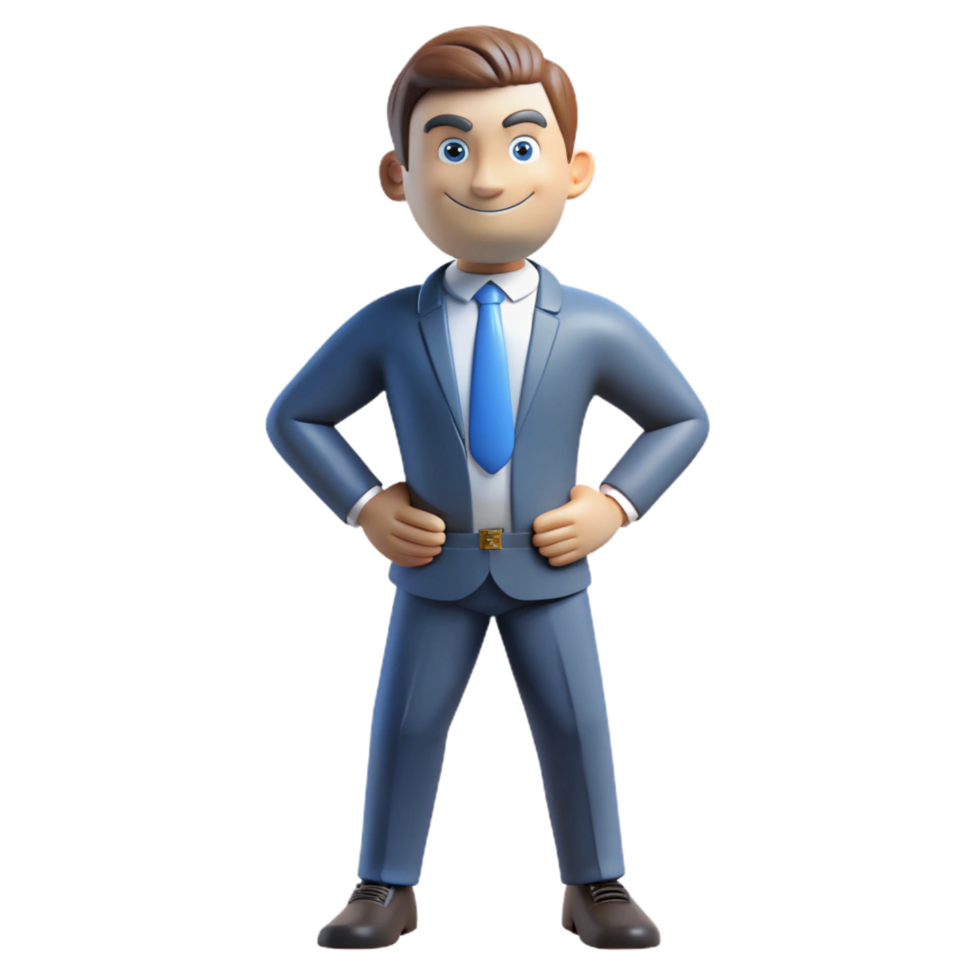 dazzling whimsical surreal Serious businessman, power pose, with Transparent Background precision png