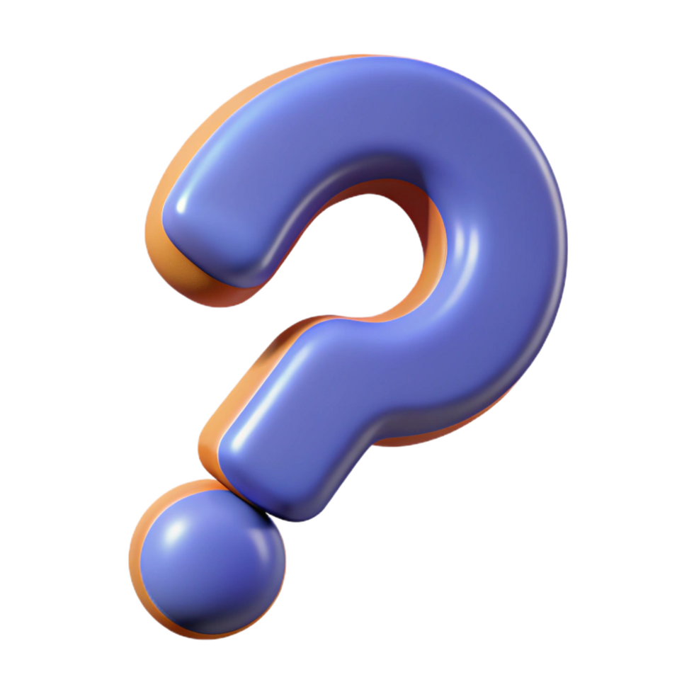 bold picturesque A single, stylized question mark icon with Transparent Background expertly shot png
