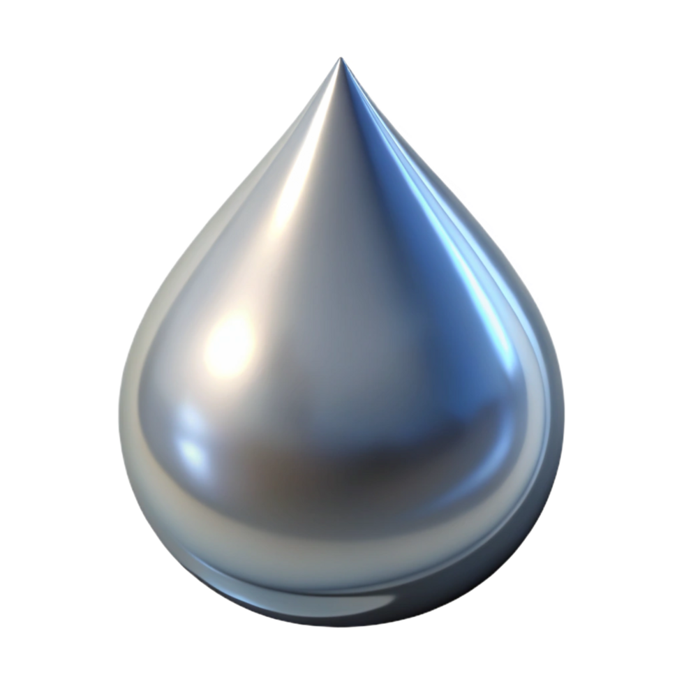 breathtaking urban Professional render of a single photorealistic ultra-detailed isolated cutout of a single drop of liquid metal with Transparent Background original png