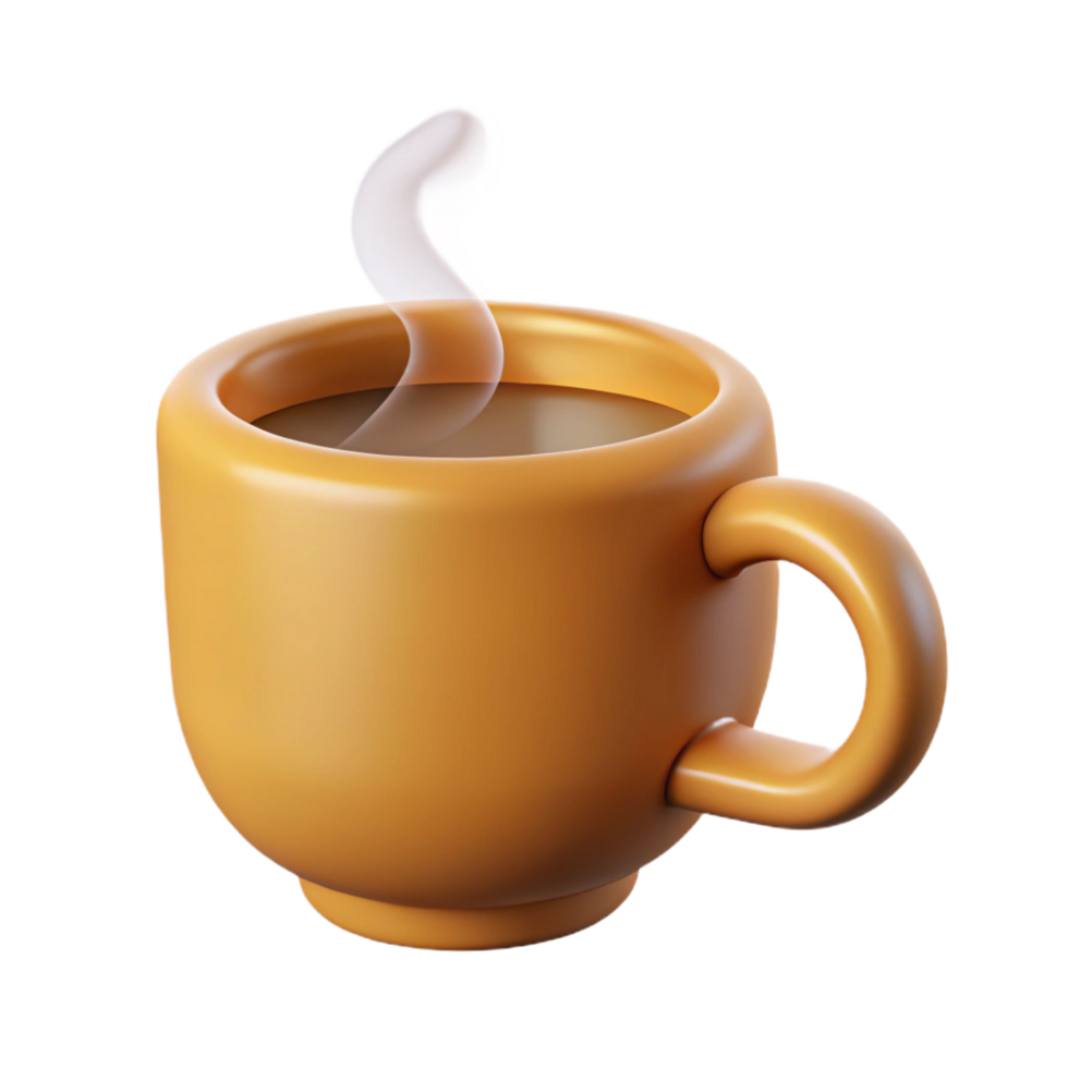 deslumbrante memorável uma café caneca com vapor, minimalista Projeto com transparente fundo png
