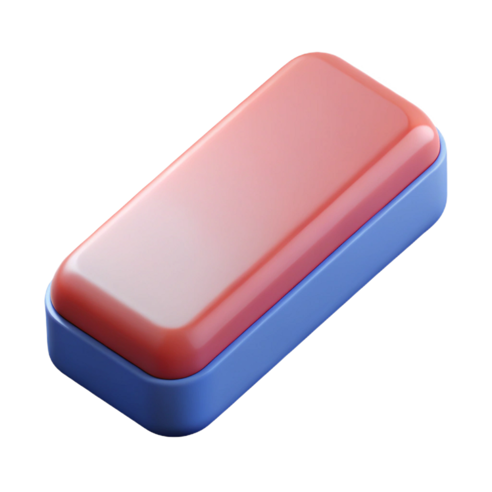 exquisite geometric Hyper-specific photorealistic isolated cutout of a single eraser with Transparent Background elite png
