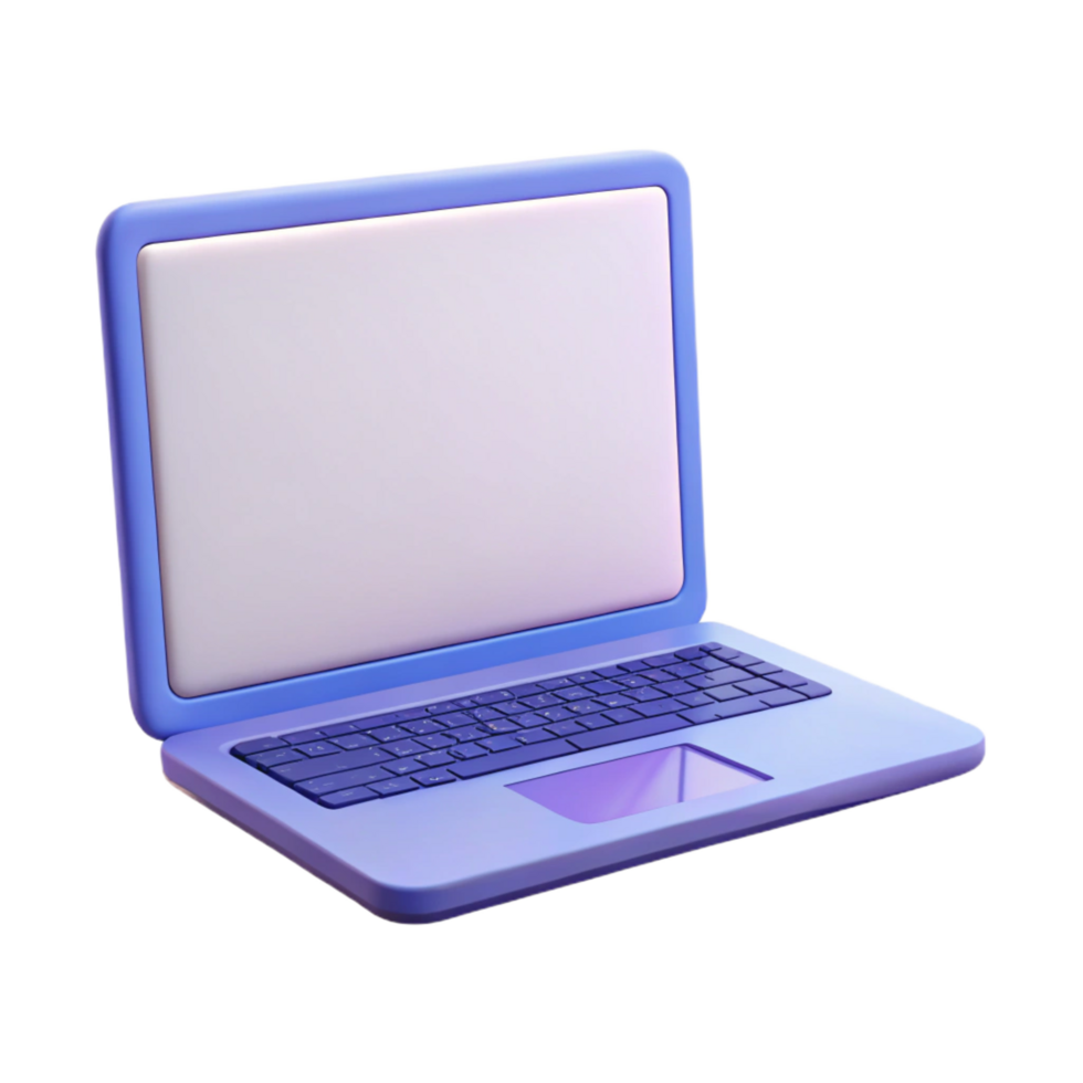 bold captivating Laptop with blank white screen with Transparent Background high resolution png