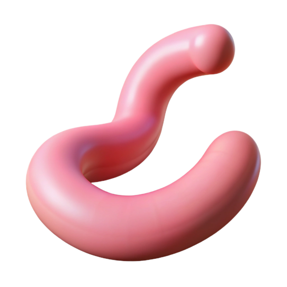dazzling futuristic Hyper-specific, professional render of a single, earthworm, segmented and pink with Transparent Background elite png