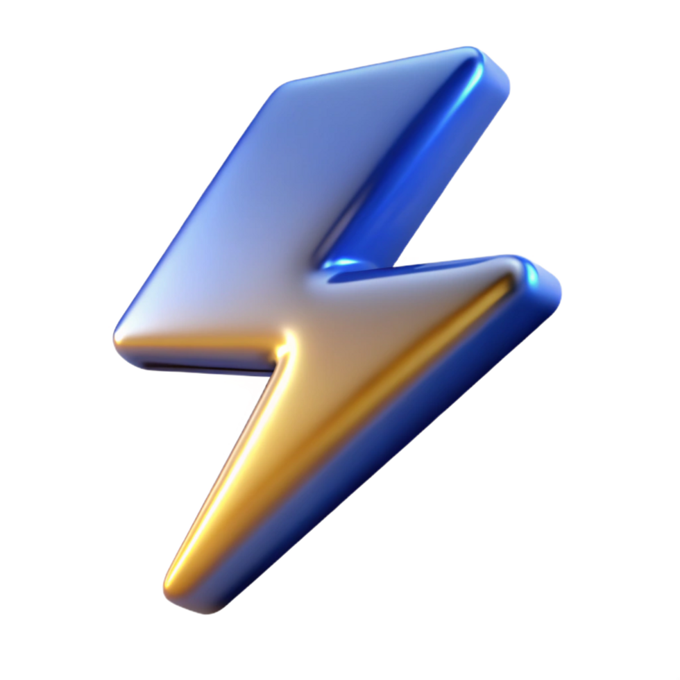 acclaimed retro A stylized, abstract lightning bolt with Transparent Background gallery standard png