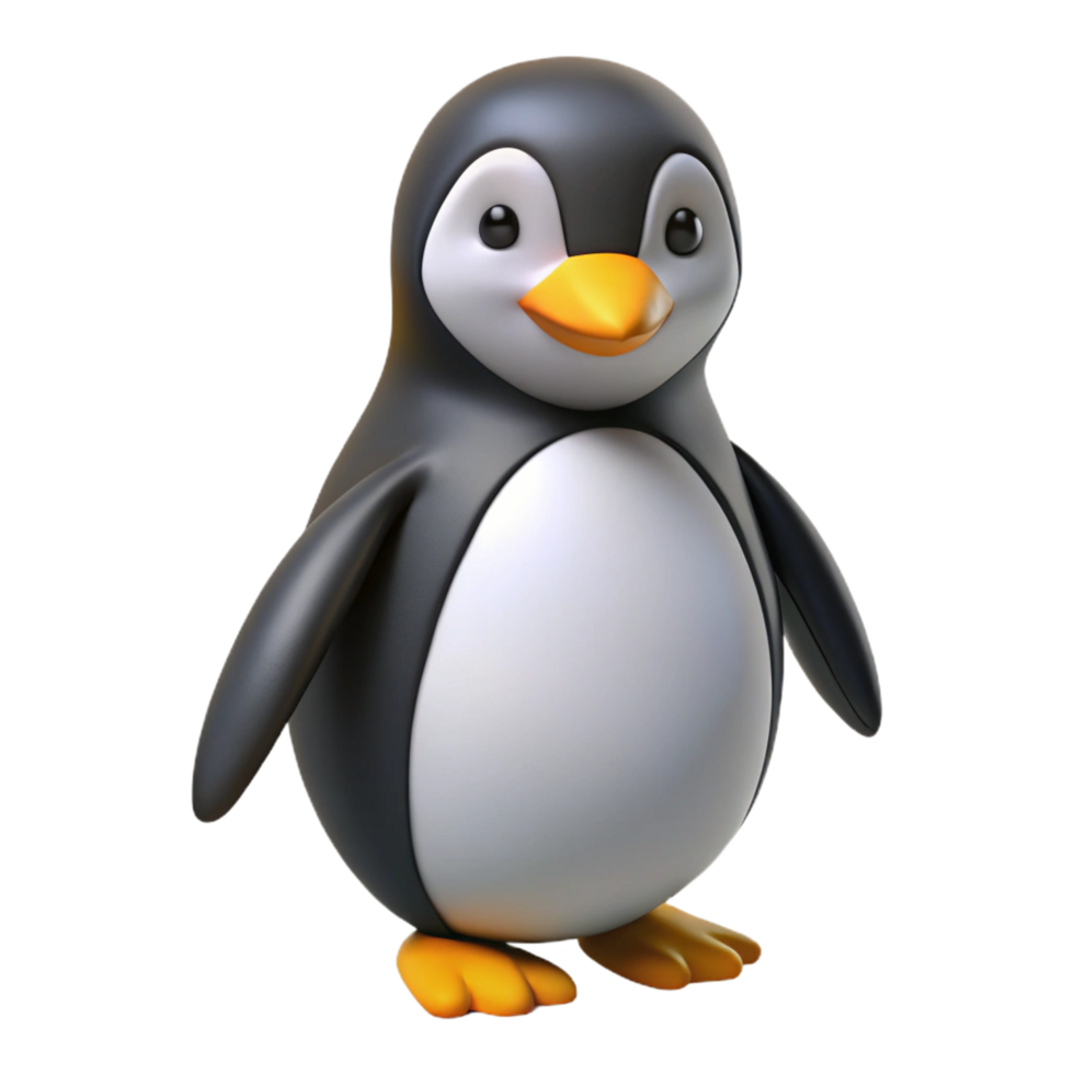 dramatic dreamy victorian A waddling penguin, looking to the side with Transparent Background crisp png