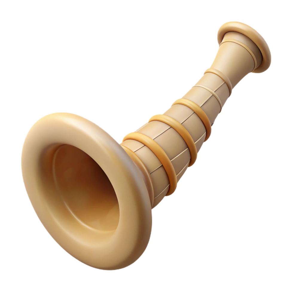 breathtaking celebrated Concept art style, isolated cutout of a single tribal wind instrument made of bone with Transparent Background png