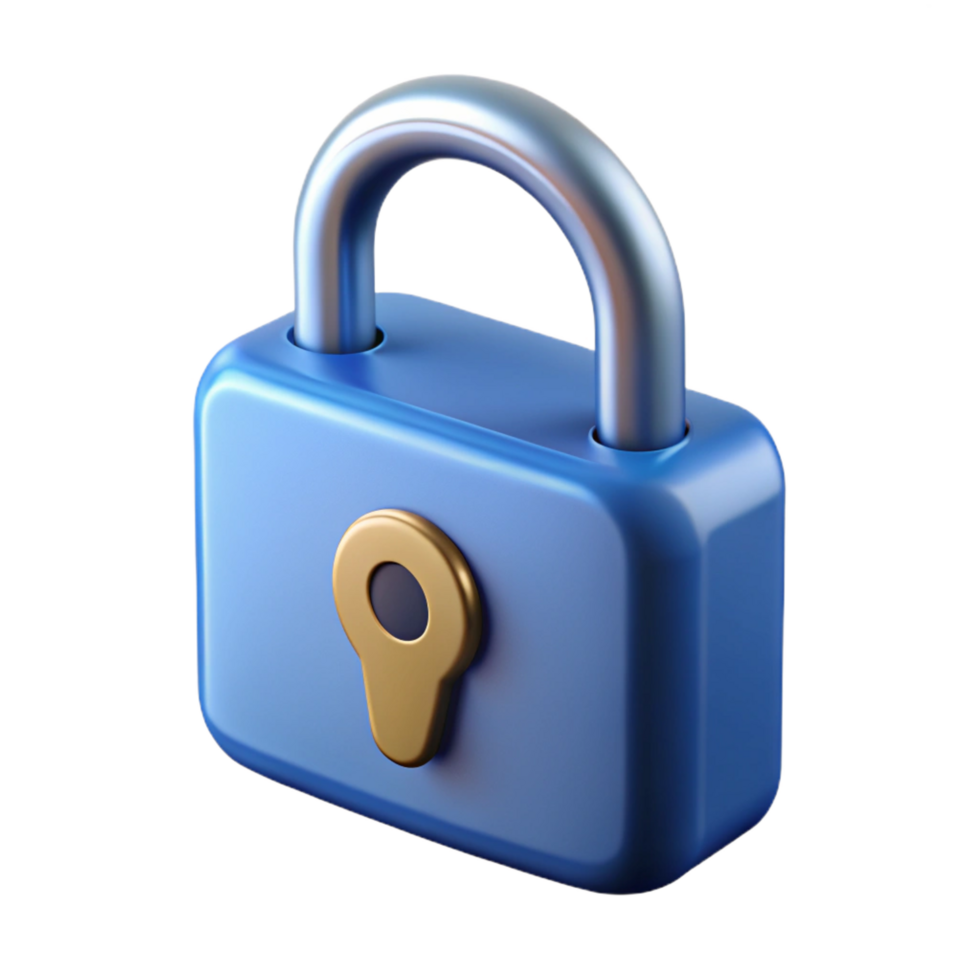 distinctive bohemian Ultra-detailed professional render of a single padlock Isolated cutout with Transparent Background crisp png