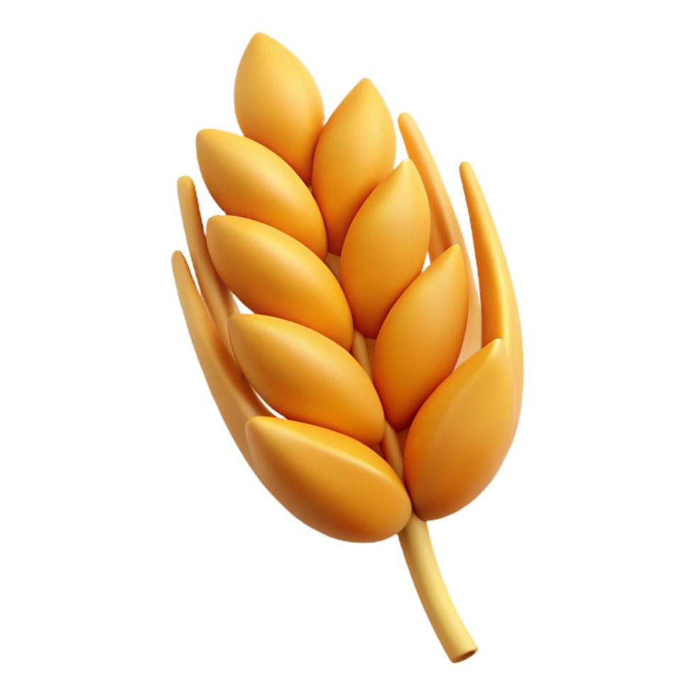dynamic breathtaking Hyper-specific concept art render of a single grain of wheat with Transparent Background flawless png