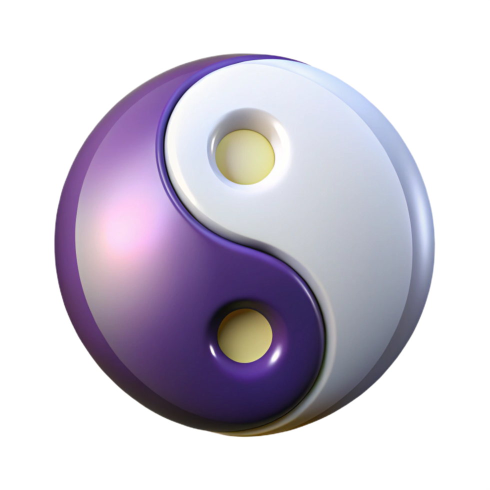 celebrated tropical Yin Yang Symbol, Taoist philosophy, balance and harmony, with Transparent Background artisan png