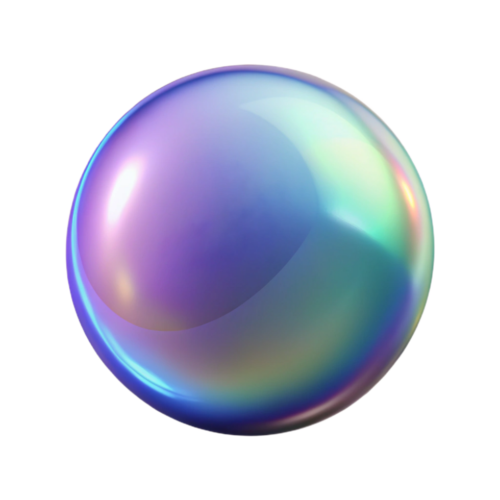 elegant signature Photorealistic, hyper-specific, isolated cutout of a single, floating bubble, iridescent surface, professional render with Transparent Background png