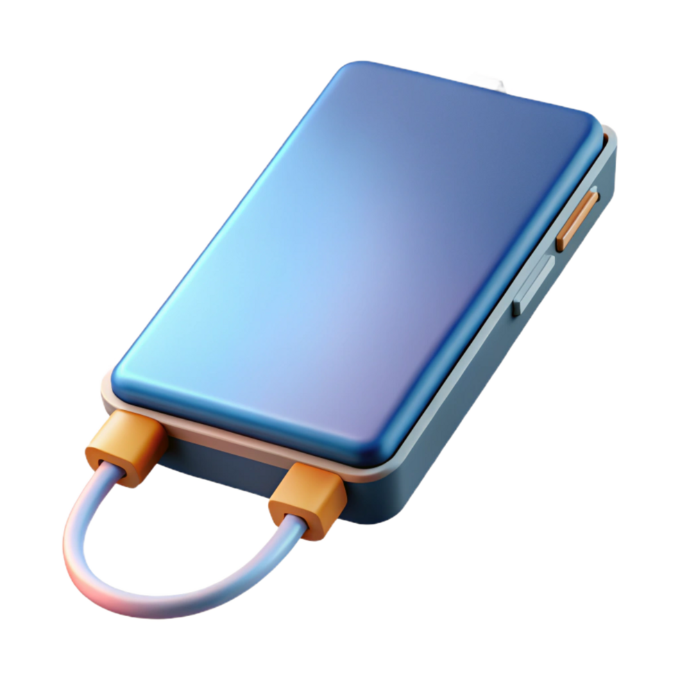 dreamy picturesque Power bank charging a smartphone with Transparent Background premium png