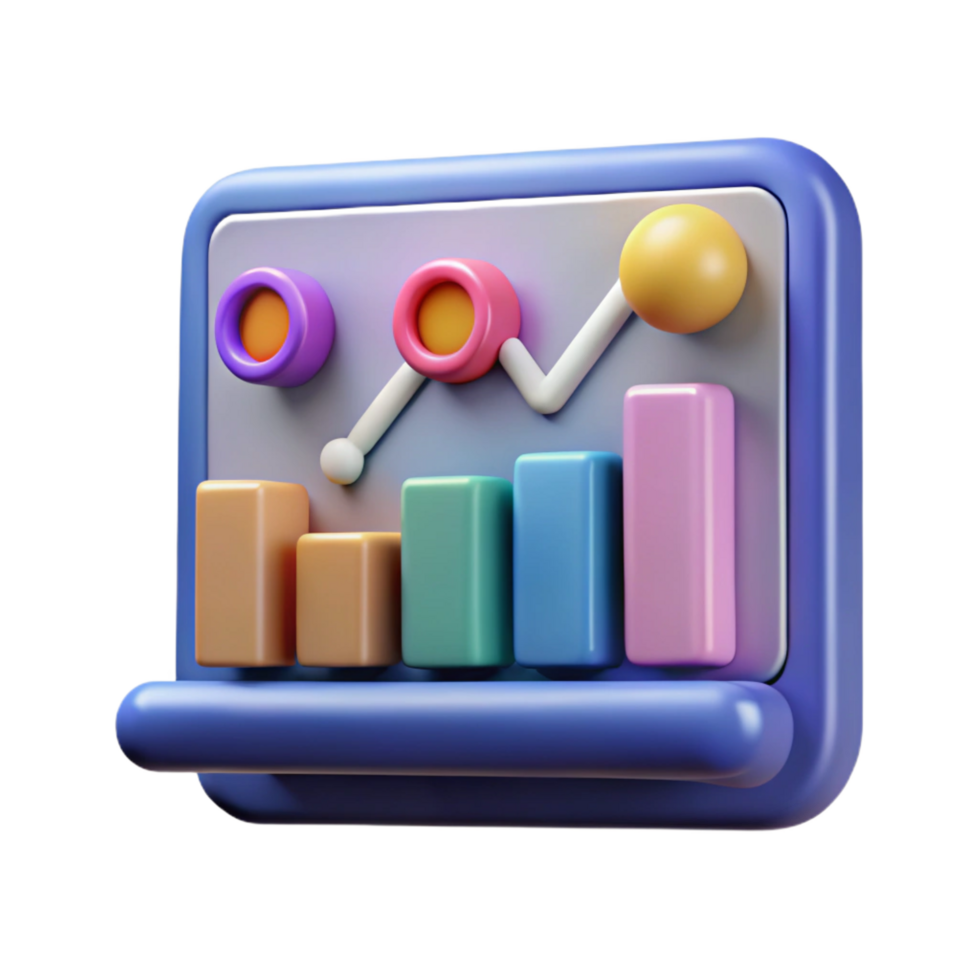 distinctive baroque Digital marketing analytics chart with Transparent Background professional png
