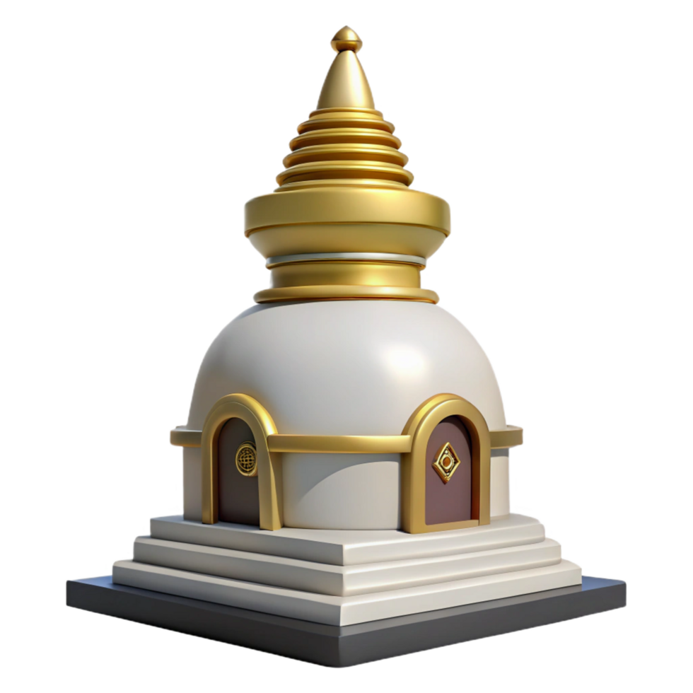 enchanting sought-after Stupa Buddhist monument architectural detail with Transparent Background png