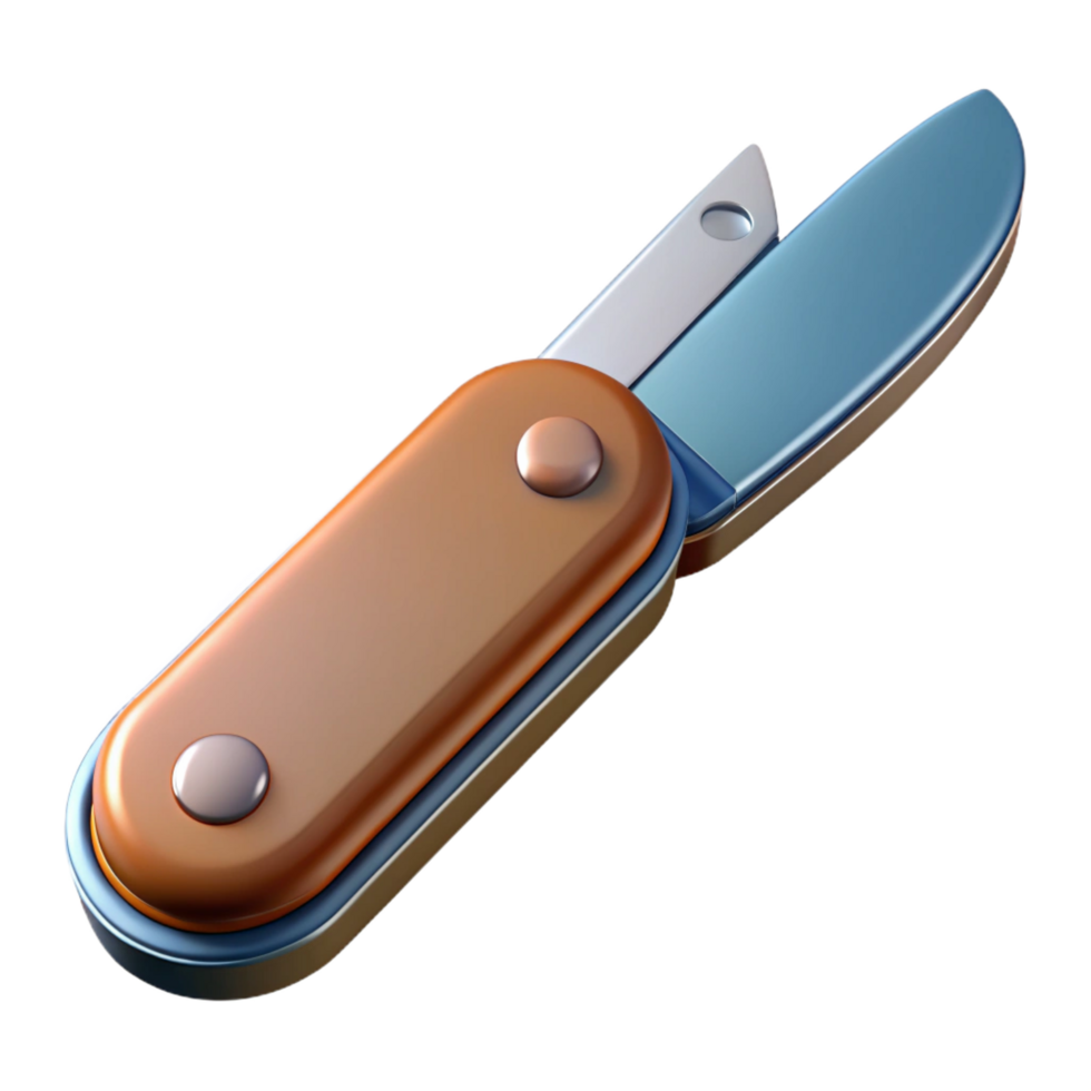 dramatic elegant Hyper-specific, professional render of a vintage pocket knife with Transparent Background detailed png