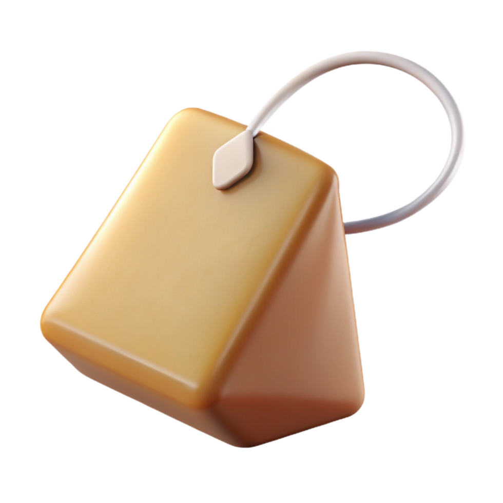 beautiful joyful tropical Hyper-specific professional render of a single tea bag, isolated cutout with Transparent Background handcrafted png