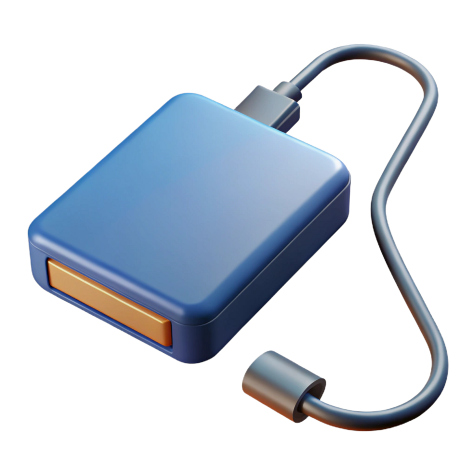 breathtaking vintage External hard drive with USB cable with Transparent Background 8K png