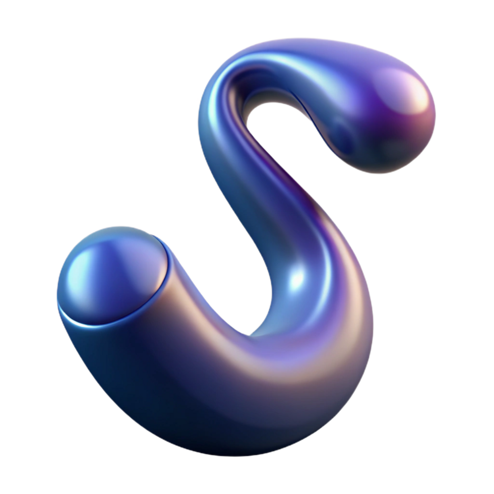 acclaimed urban An abstract, flowing shape resembling a musical note with Transparent Background high resolution png