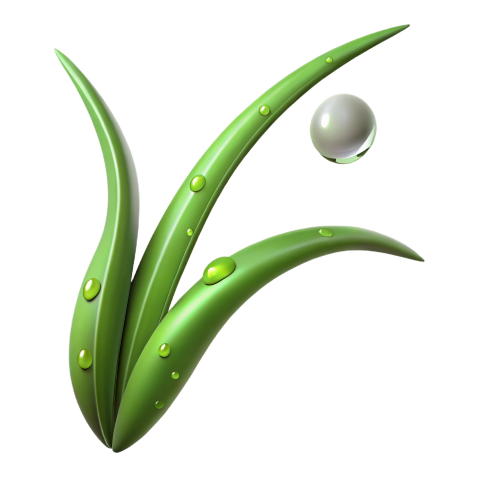 breathtaking modern Photorealistic, ultra-detailed, isolated cutout of a single, dew-covered blade of grass with Transparent Background professional png