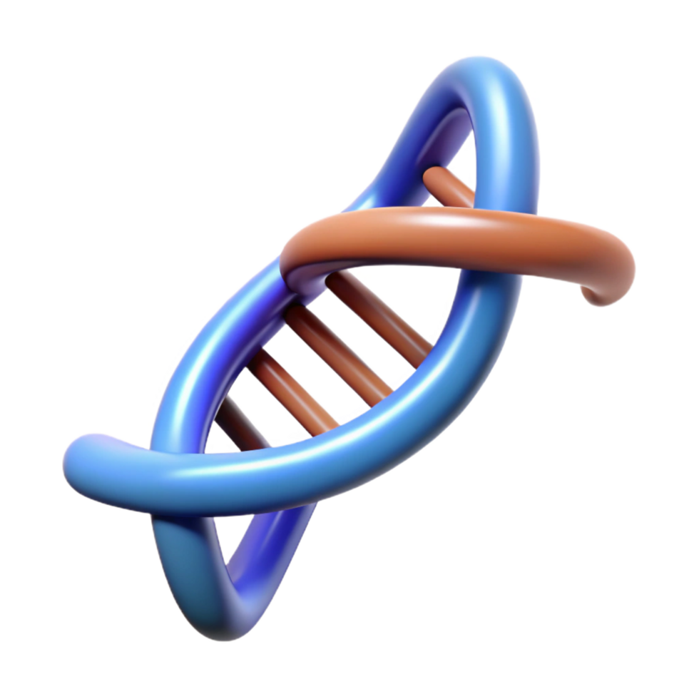 beautiful sought-after Photorealistic, hyper-specific professional render of a single, isolated, DNA double helix molecule with Transparent Background png