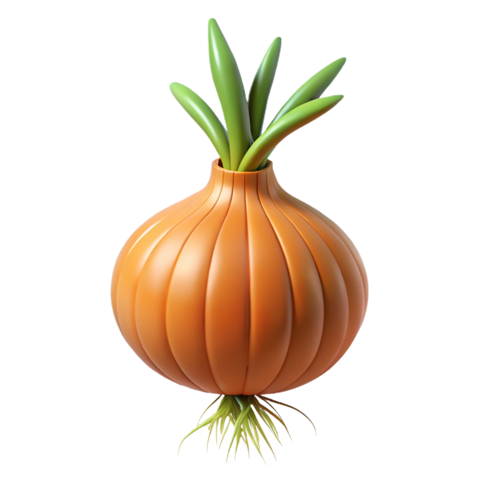 captivating timeless Onion with roots with Transparent Background png