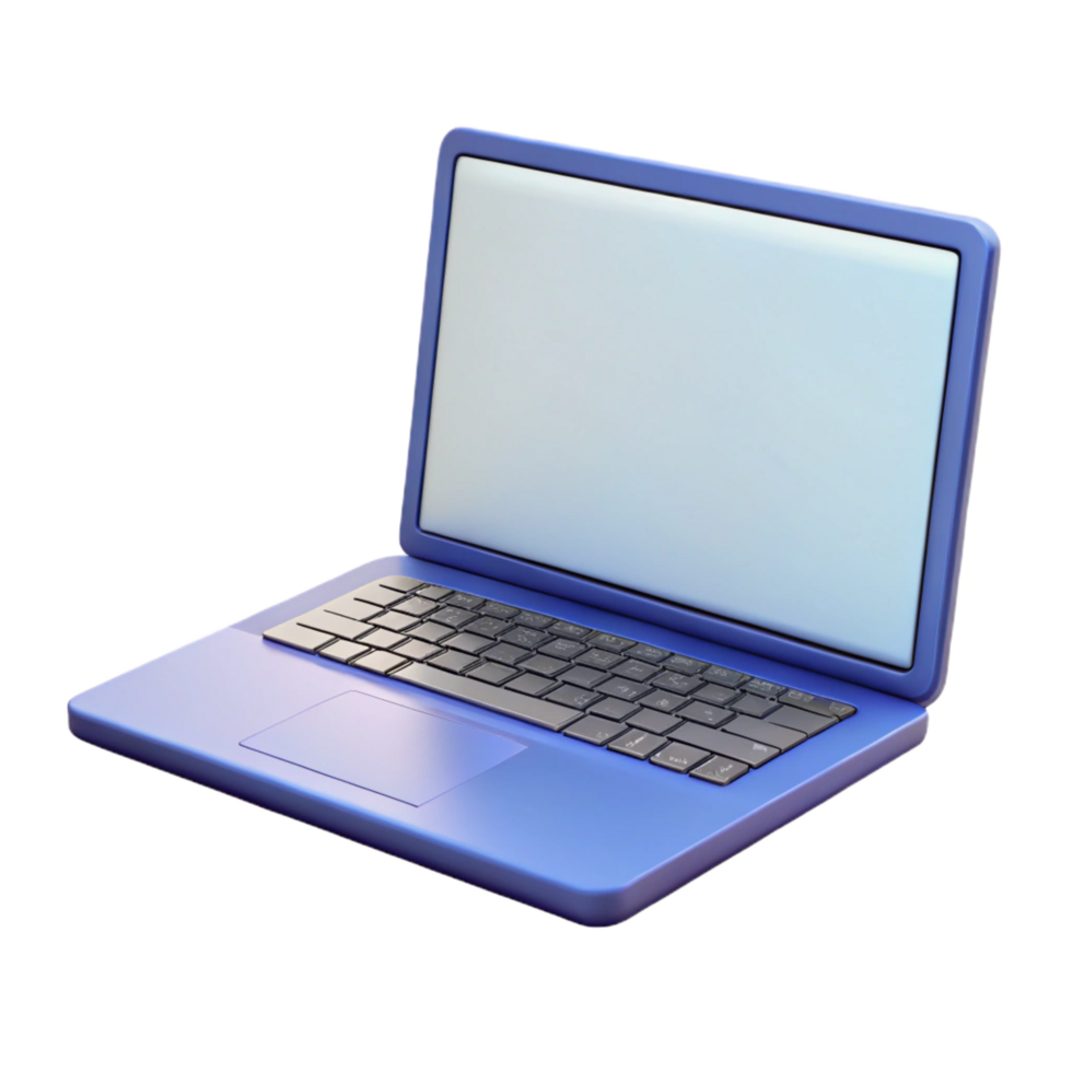 coveted nordic Laptop computer with blank screen with Transparent Background 4K png