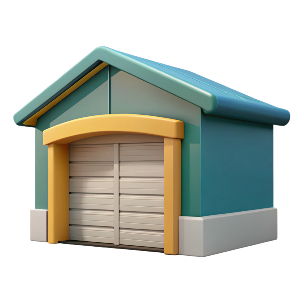 distinctive gothic Garage door sectional overhead with Transparent Background original png