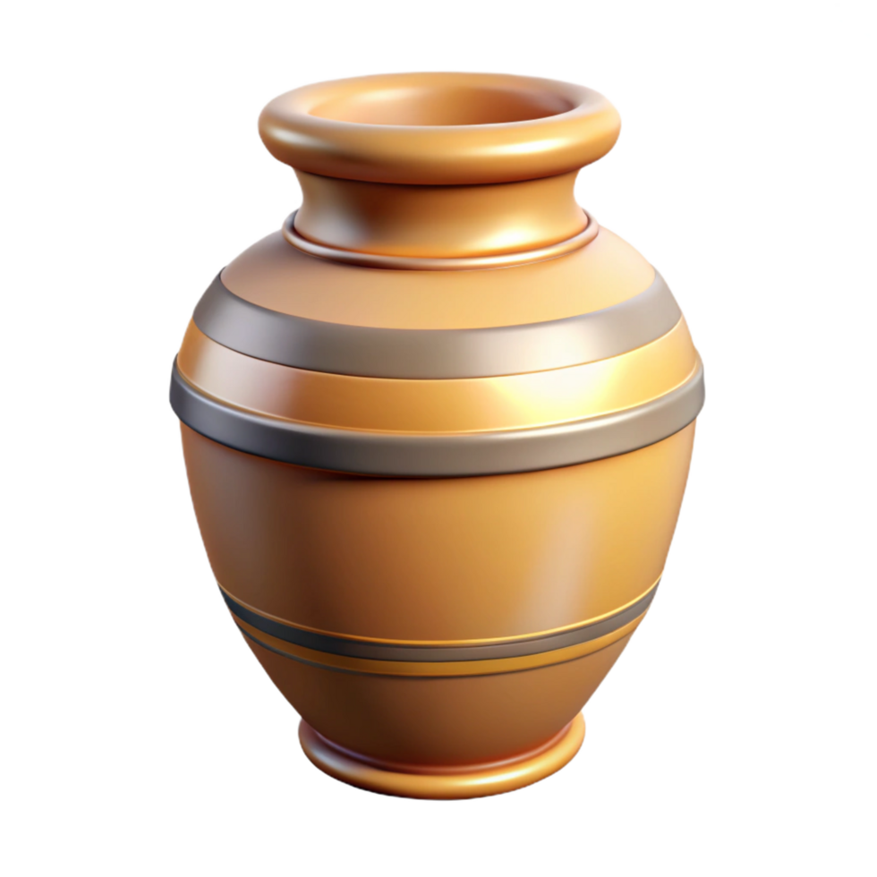 alluring mid-century Ultra-detailed, isolated cutout, photorealistic render of a single Egyptian canopic jar, hyper-specific with Transparent Background luxury png