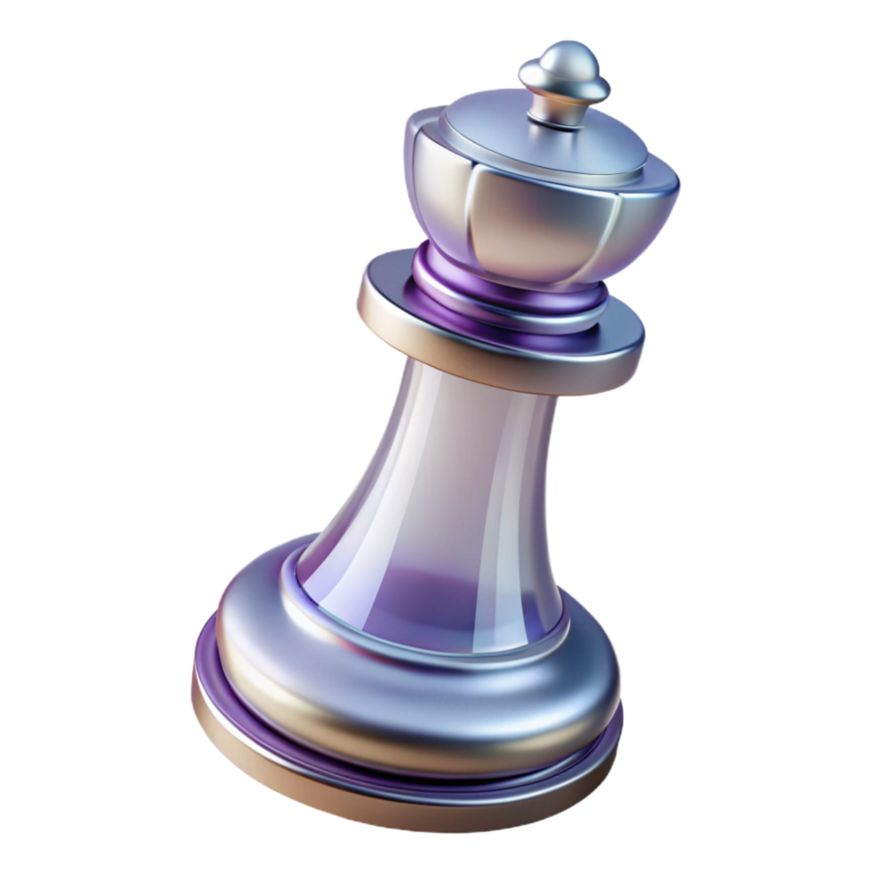 alluring industrial Hyper-specific, photorealistic professional render of a single, levitating, glass chess piece king with Transparent Background luxury png